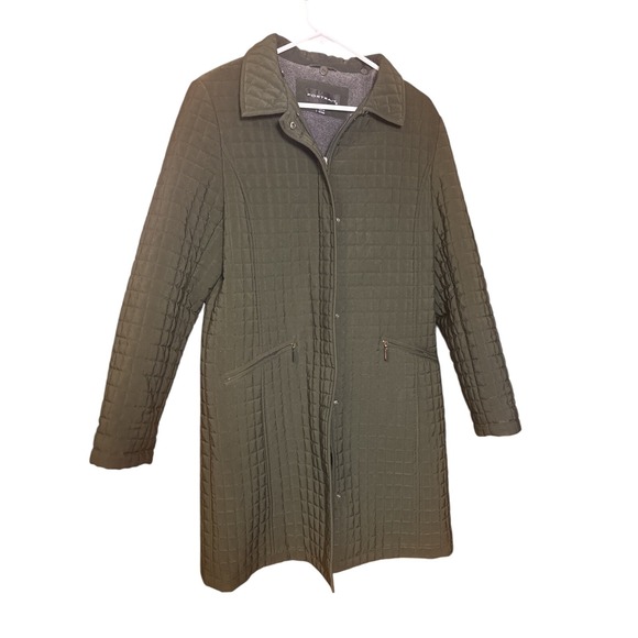 Portrait   Quilted Jacket Size L Womens Packets Outwear Green  Lightweight Comfy - Picture 1 of 9